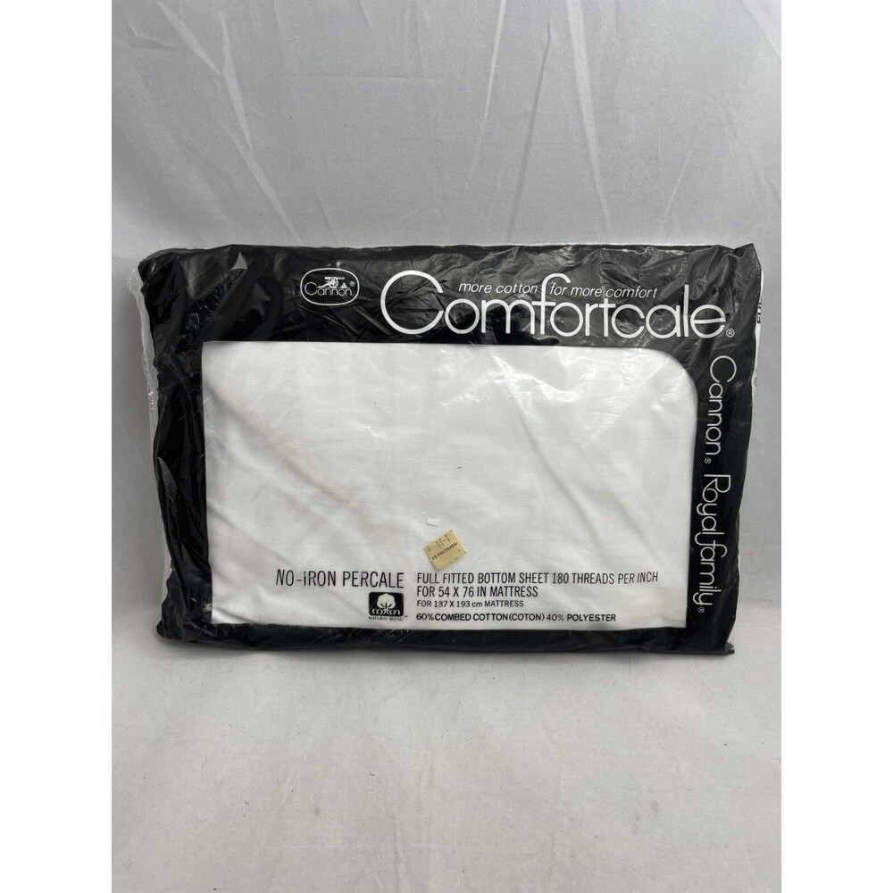 Cannon Royal Family Comfortcale Combed Cotton No Iron Sheet Full Fitted White